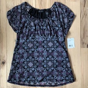 Axcess sheer blouse with attached under layer